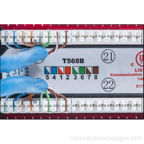 Black 24 Slots UTP Rj45 Cat5e Patch Panel Accept 22-26 AWG